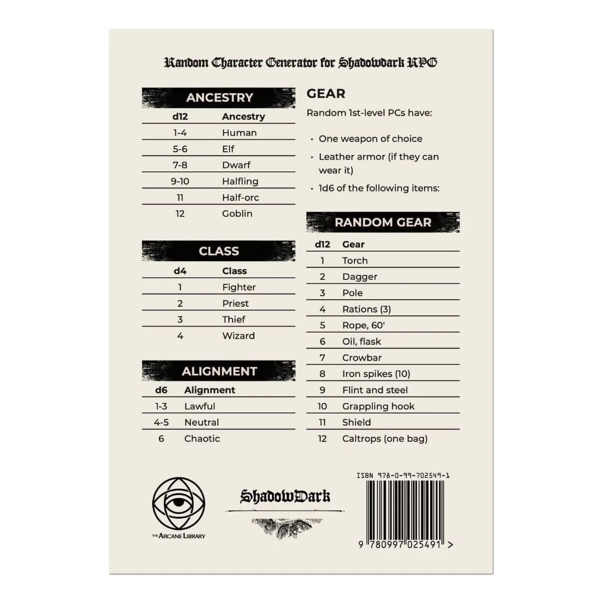 Shadowdark RPG Player Quickstart Zine (4-Pack | Print + PDF)