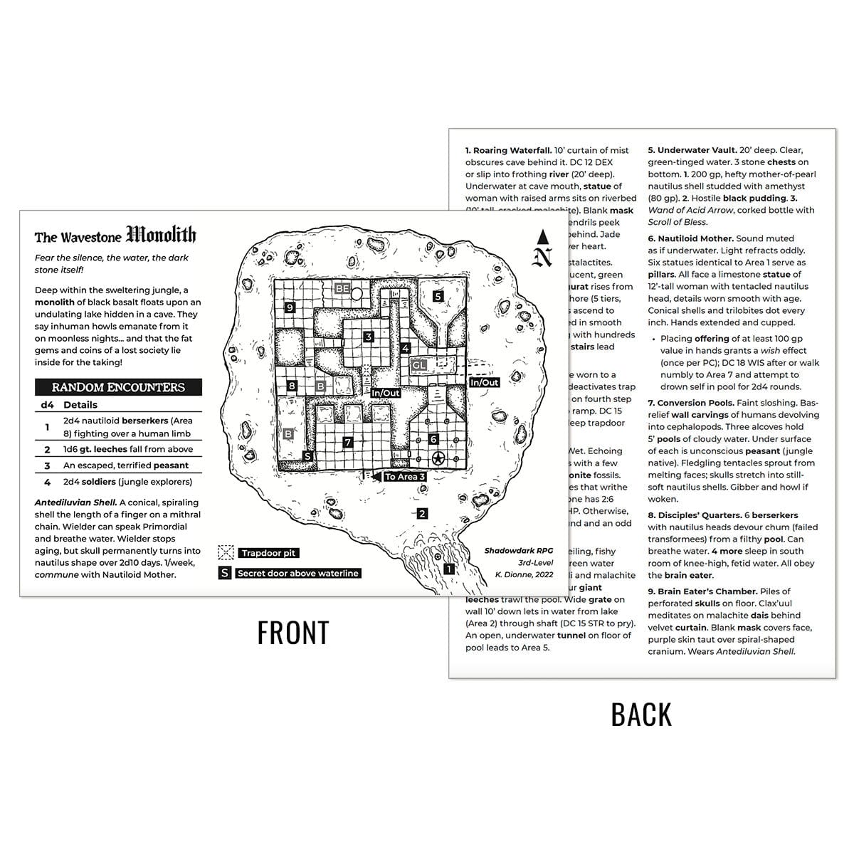 Five Mini-Adventure Cards, Print + PDF (Shadowdark)