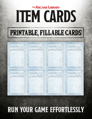 Fillable Item Cards (5E - PDF)