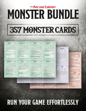Monster Bundle: 357 Pre-Filled Monster Cards (5E)