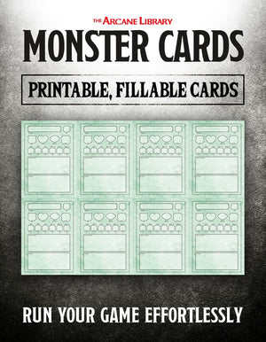 Fillable Monster Cards (5E)