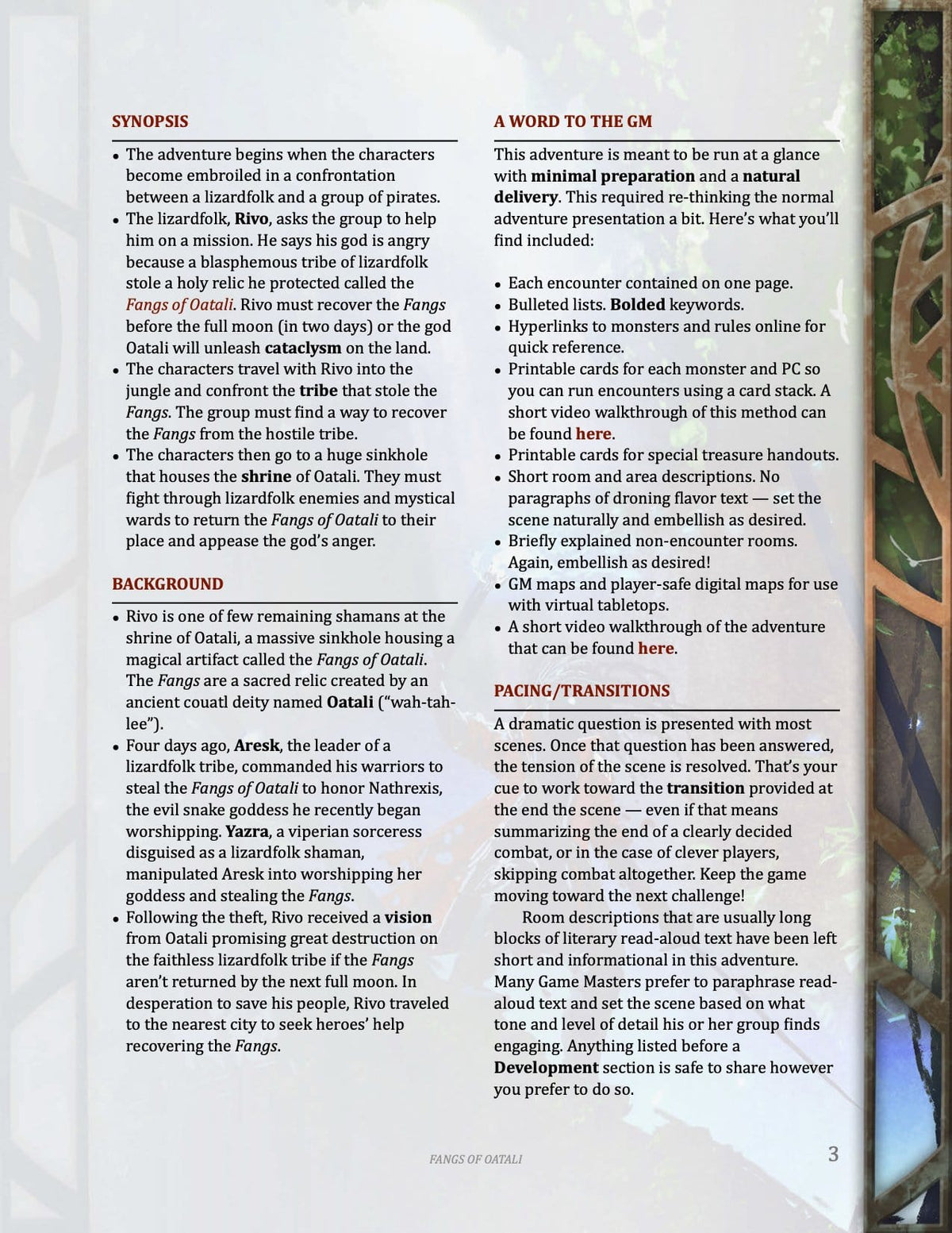 Fangs of Oatali, 6th-Level Adventure (5E - PDF)