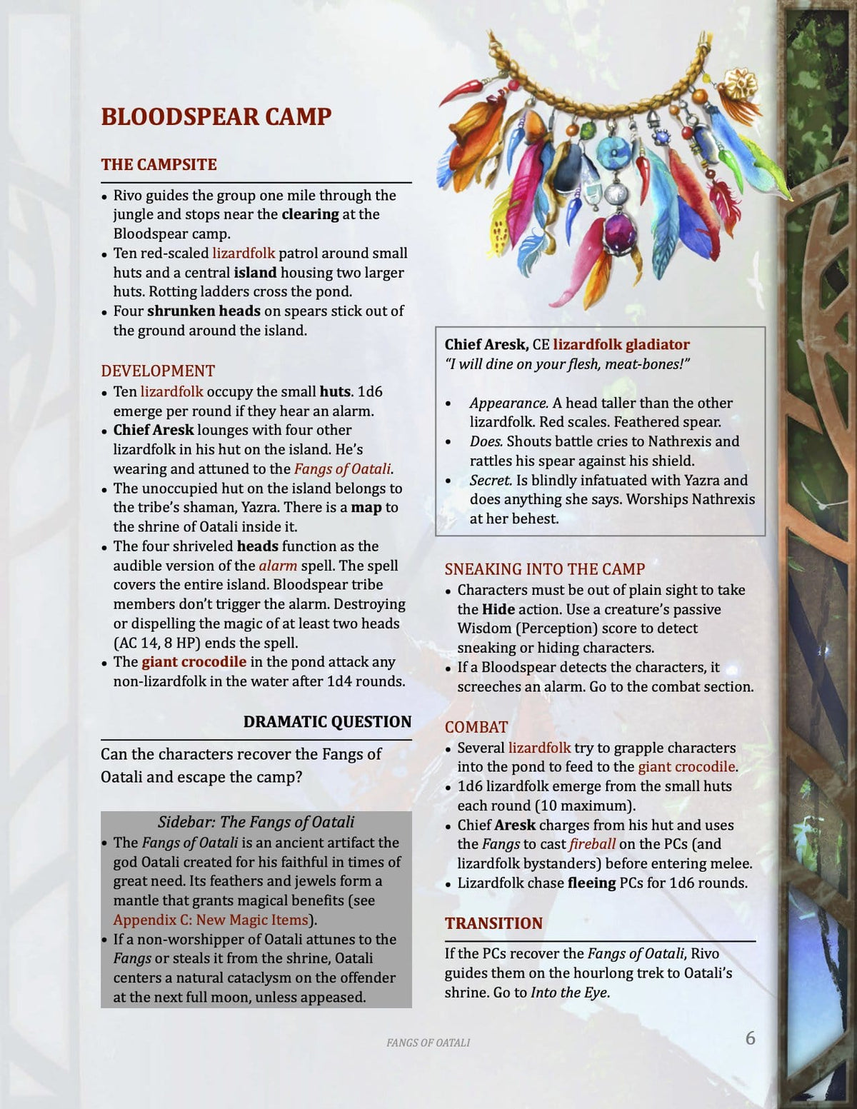 Fangs of Oatali, 6th-Level Adventure (5E - PDF)