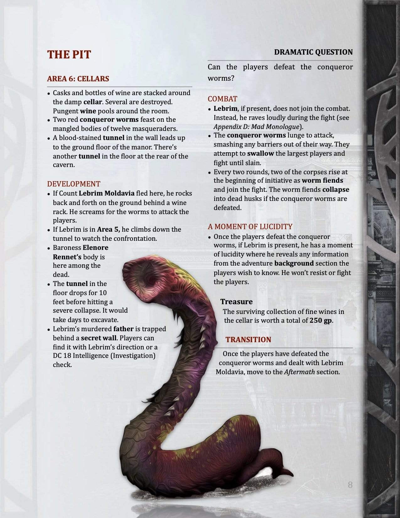 5e worm monsters Masque of the Worms, 1st-Level One Shot (5E