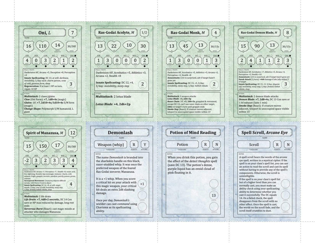 Monastery of the Shadow Sorcerers, 8th-Level Adventure (5E - PDF)