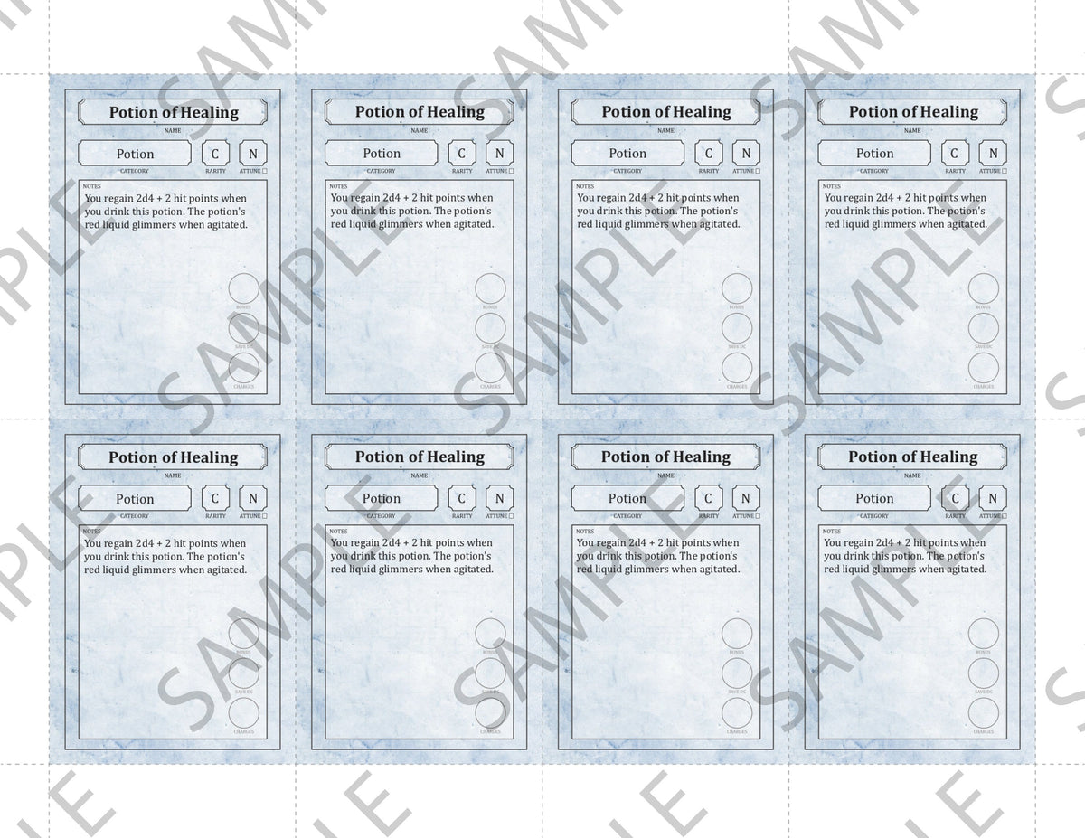 Item Cards Expansion Pack: 495 Pre-Filled Magic Items (5E - PDF)