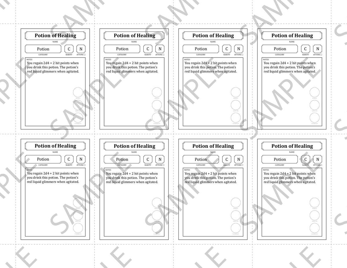 Item Cards Expansion Pack: 495 Pre-Filled Magic Items (5E - PDF)