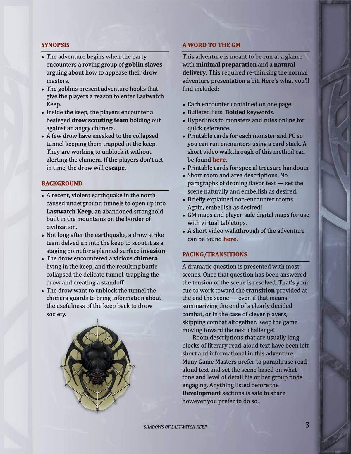 4th level one shot, drow D&amp;D adventure, D&amp;D chimera one shot, best 4th level adventure