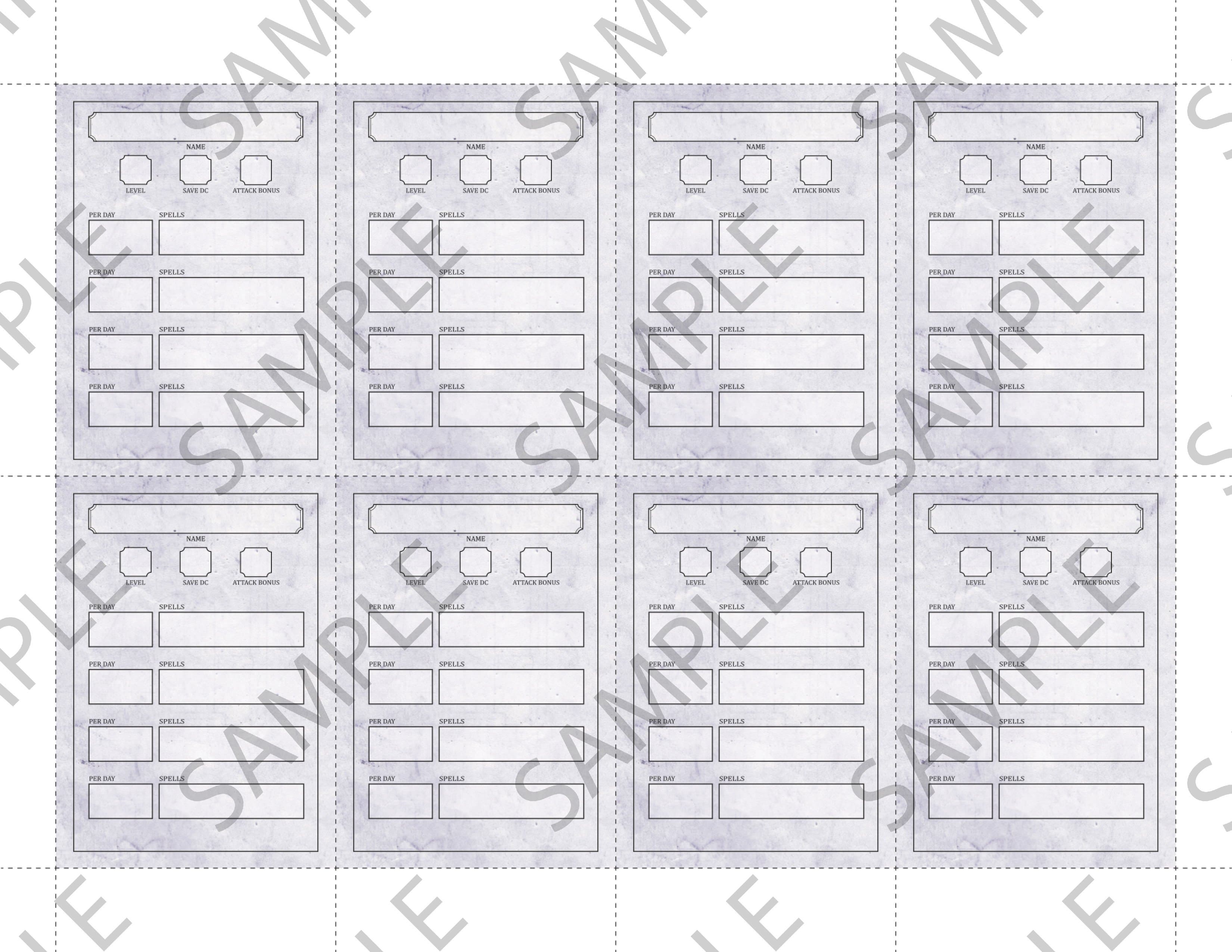 Fillable Spellcaster Cards (5E - PDF) - The Arcane Library