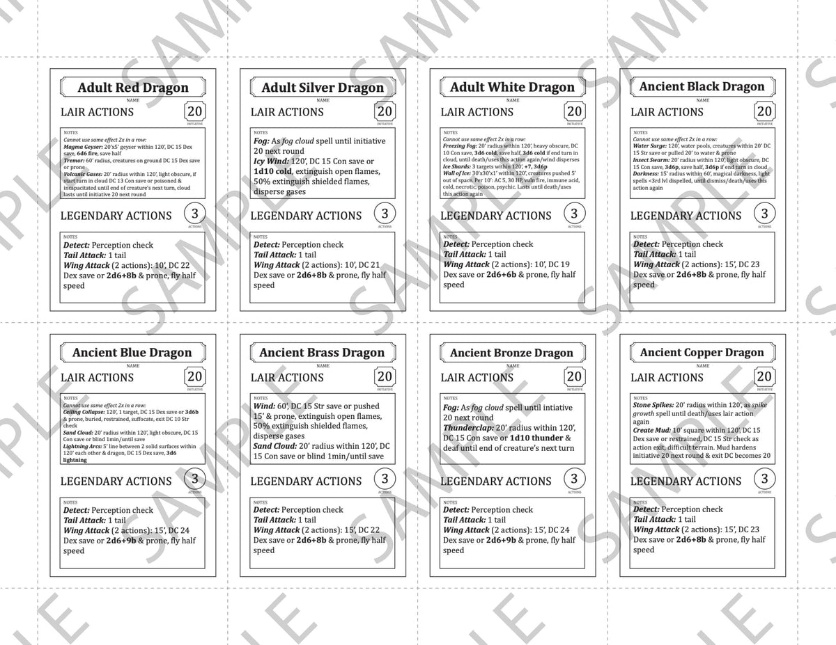 Monster Bundle: 357 Pre-Filled Monster Cards (5E - PDF)