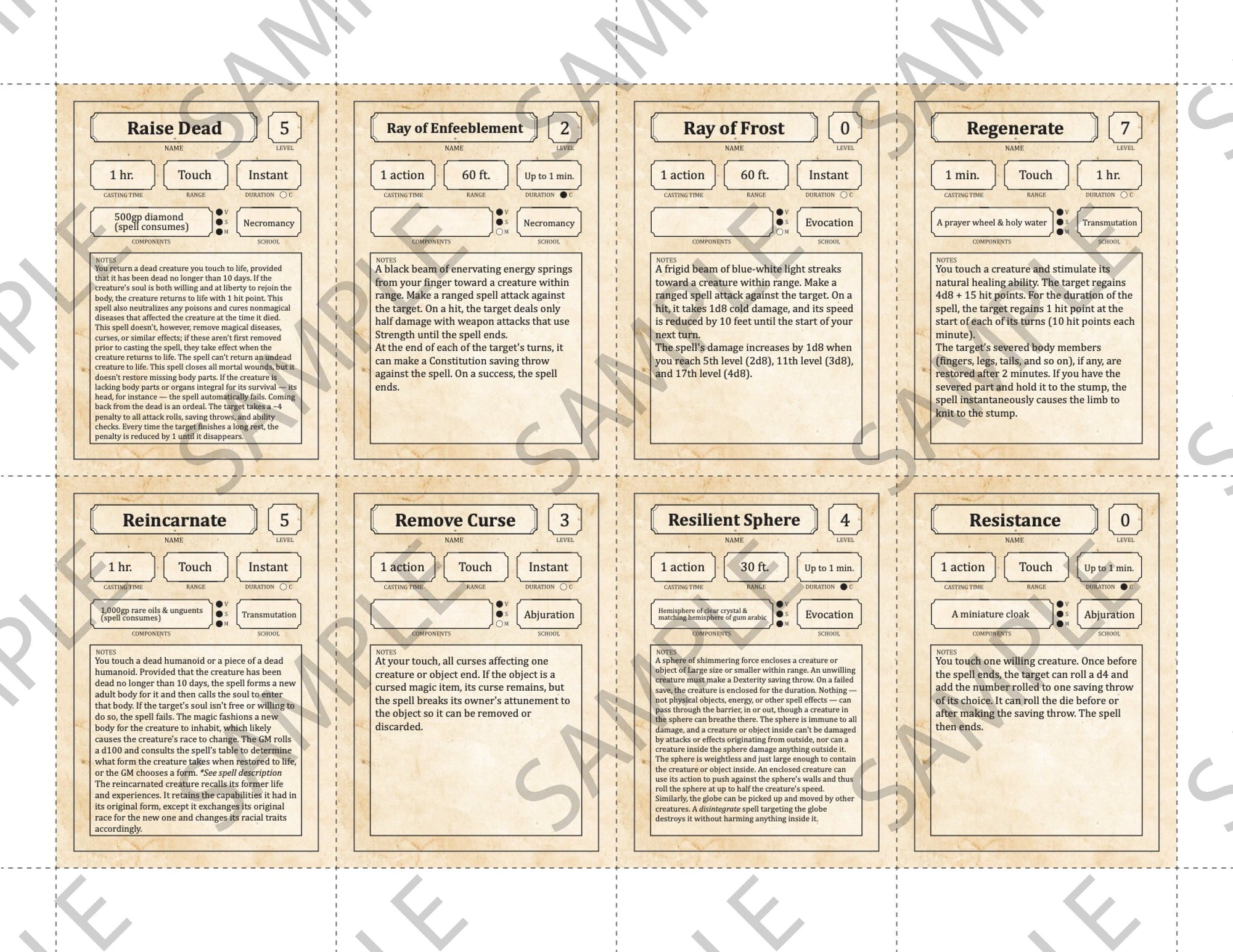 Spell Cards Expansion Pack: 319 Pre-Filled Spells (5E - PDF) - The ...